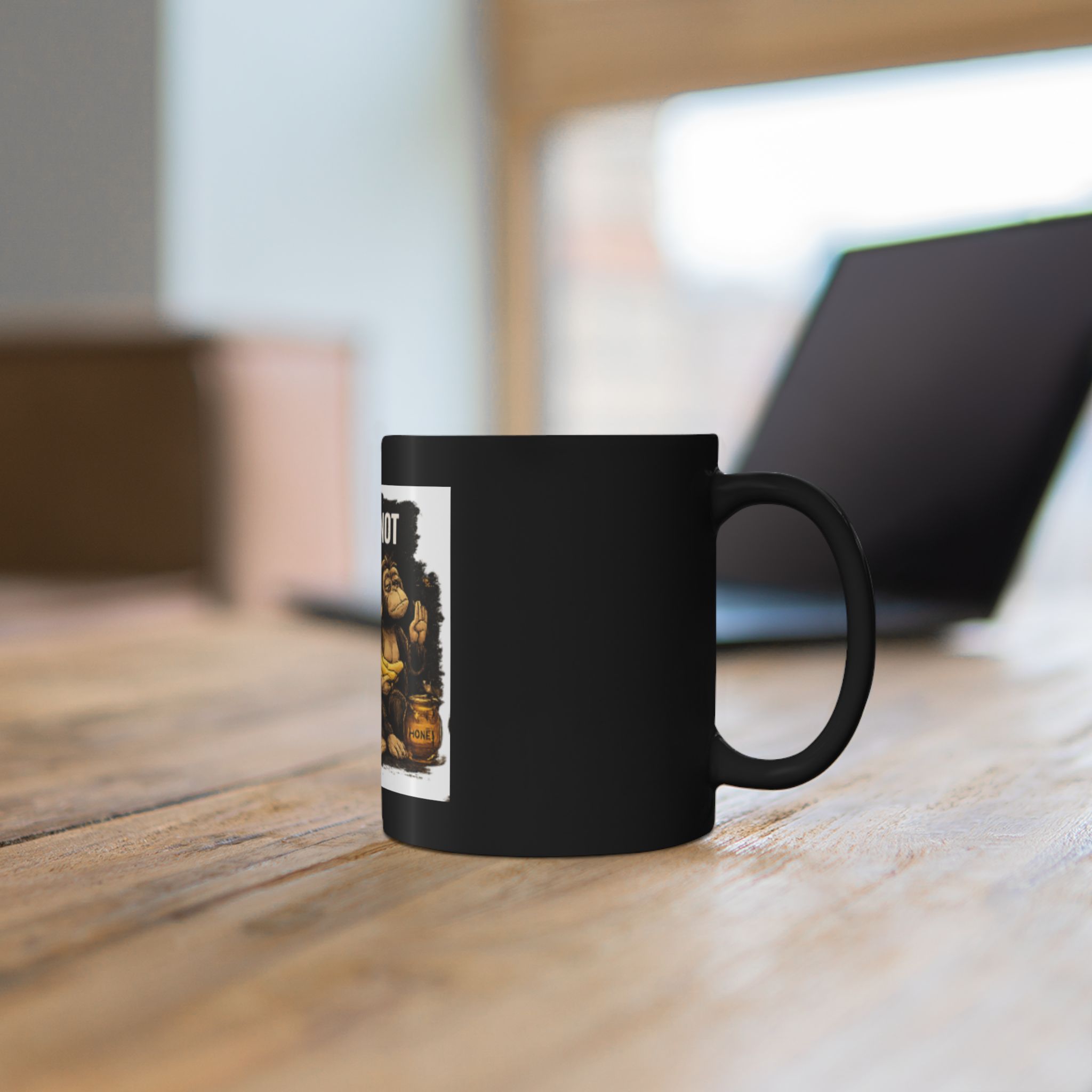 Funny Monkey Quote Black Mug – "You Cannot Convince a Monkey That Honey Is Sweeter Than a Banana" (11oz/15oz) - Image 7