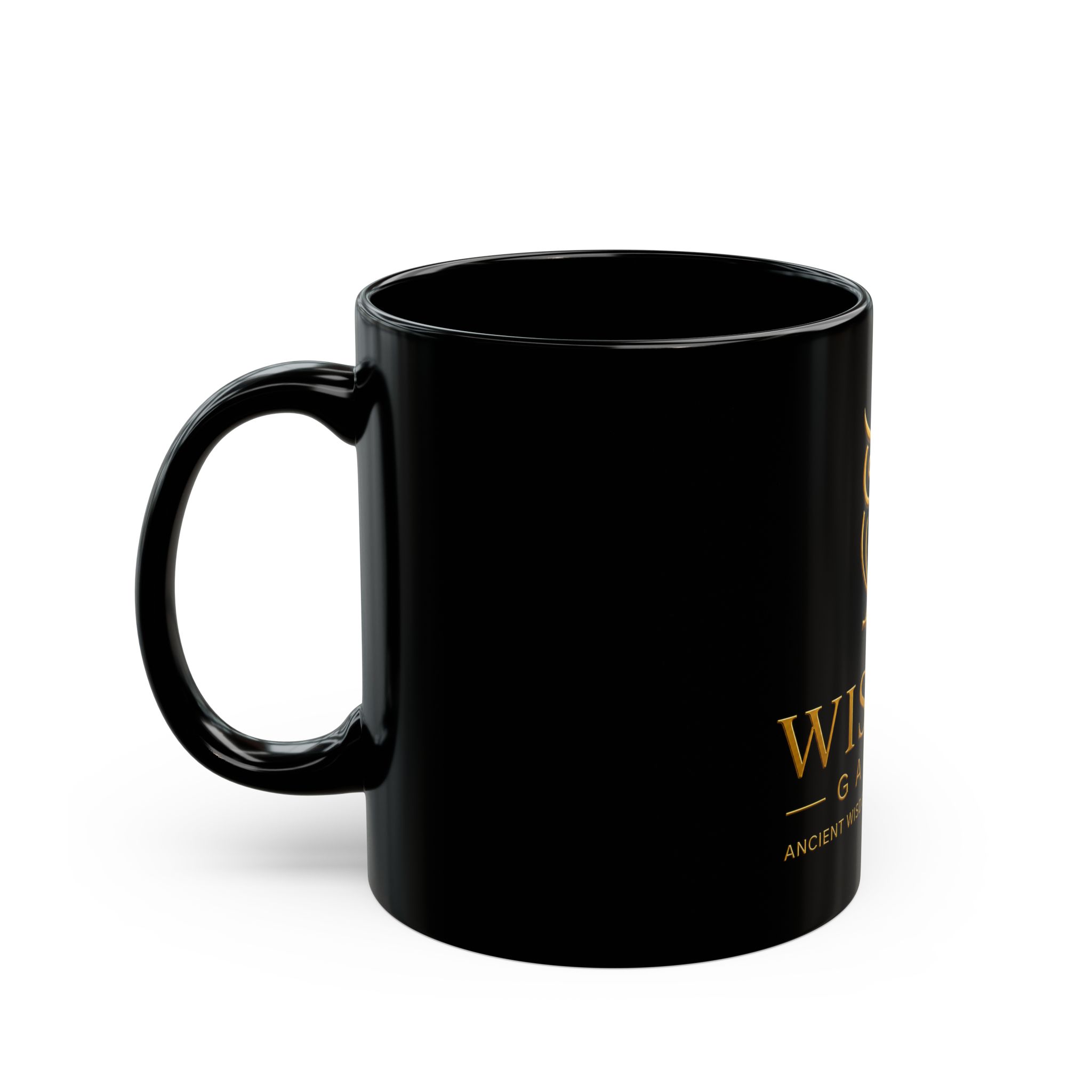 Gold Owl Wisdom Galore mug | Black ceramic coffee mug, inspirational quote - Image 3