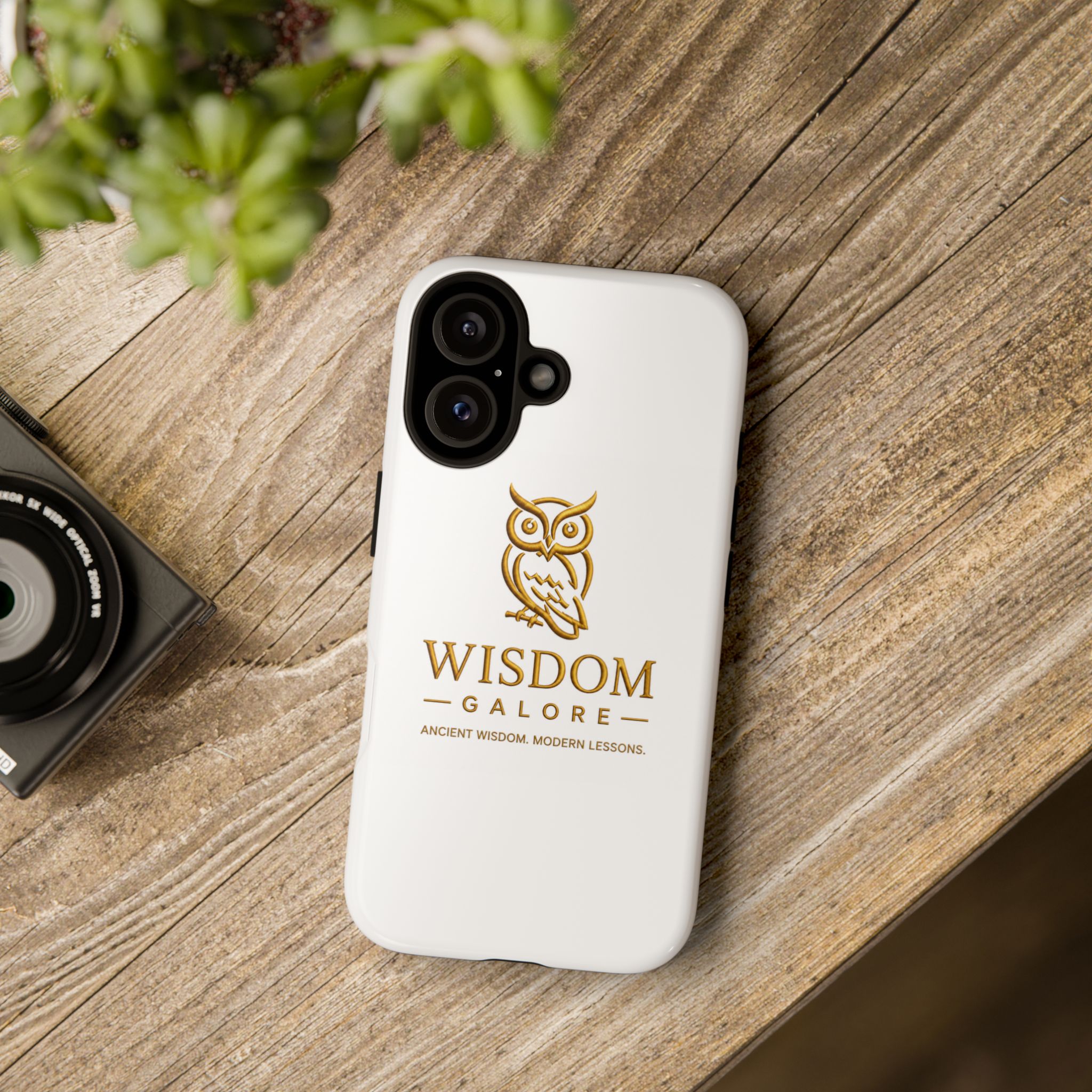 Gold Owl Wisdom Logo phone case | Tough Case - Image 4